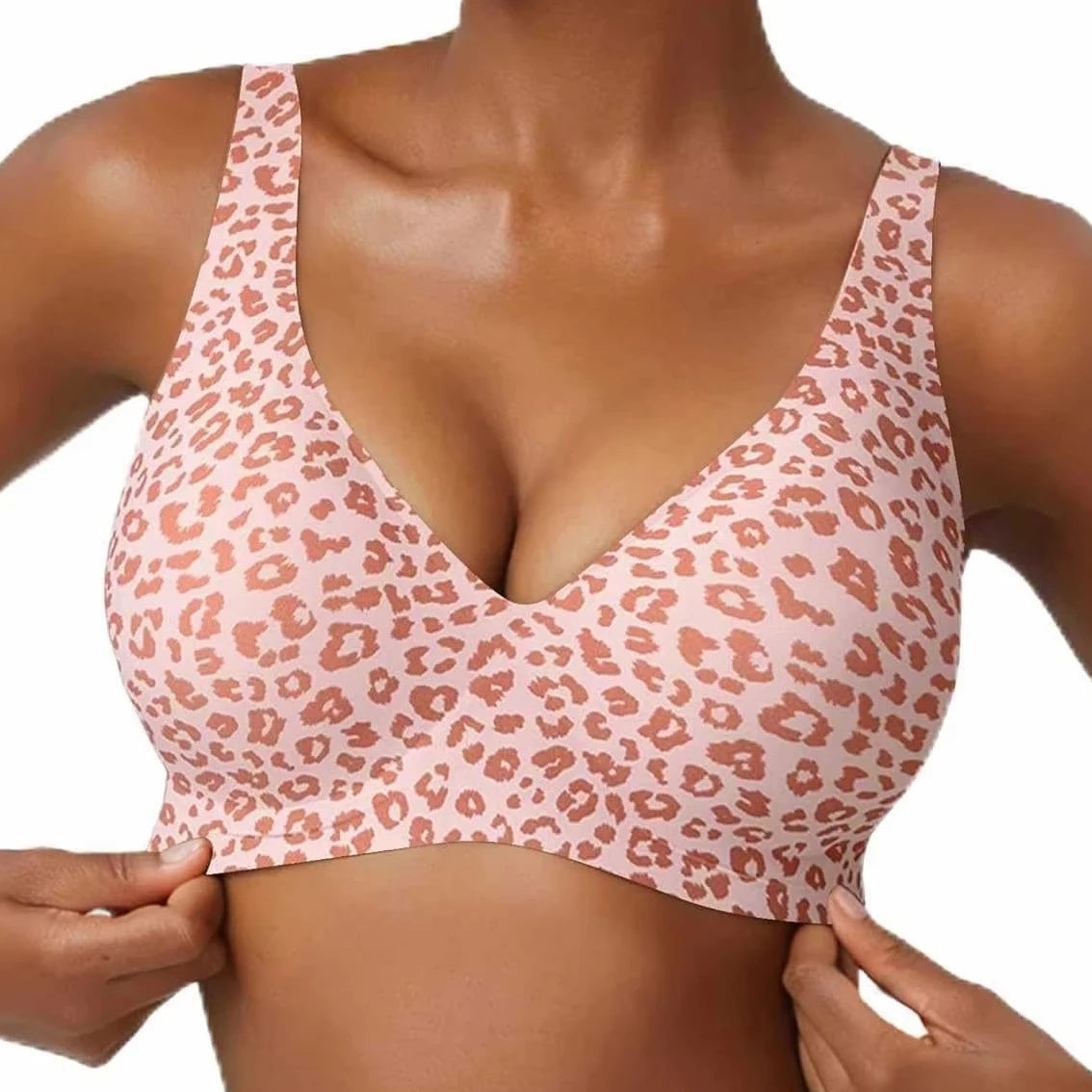 Wire-Free Leopard Print Bra