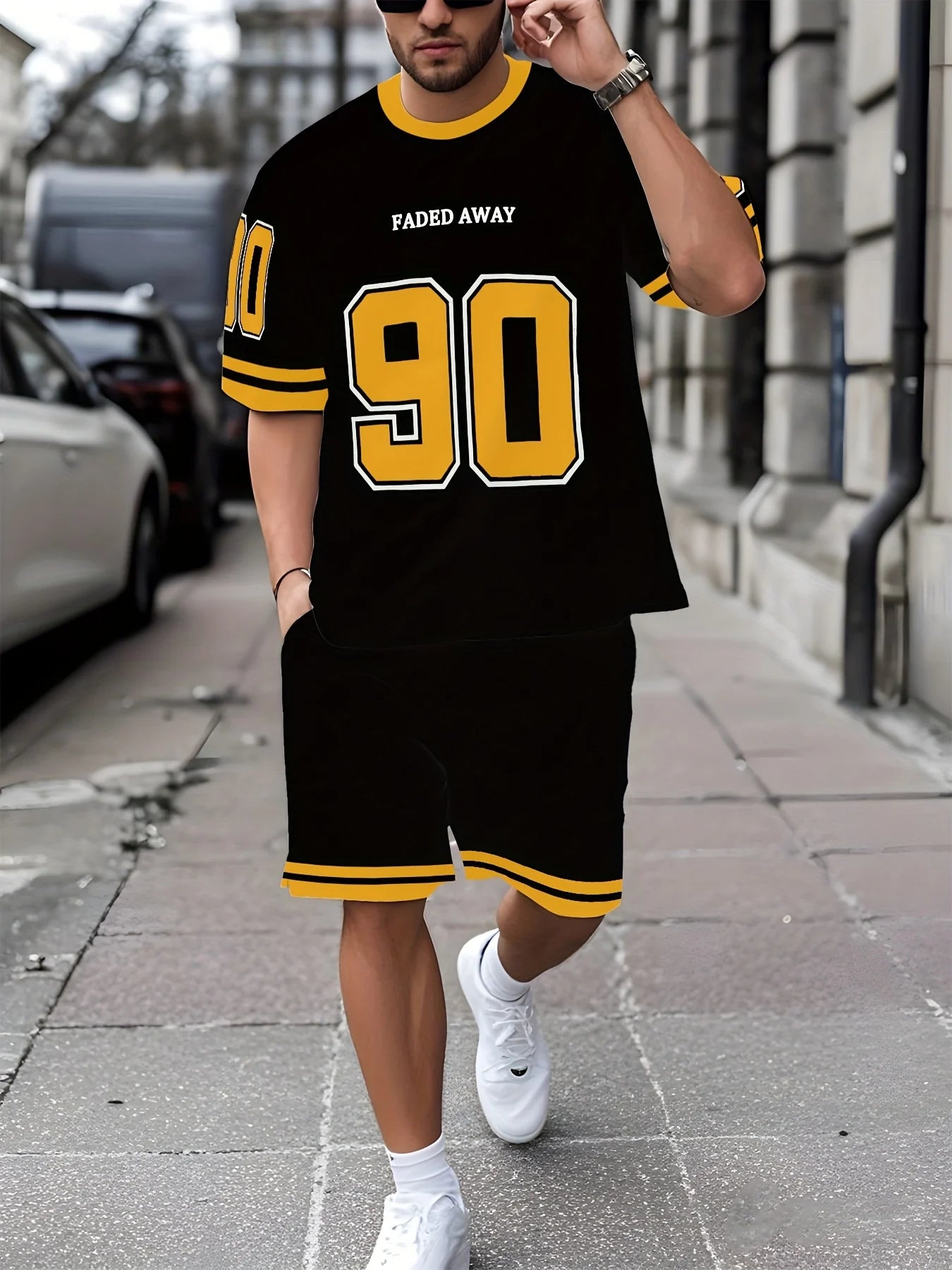 Graffiti Print Loose Sports Set