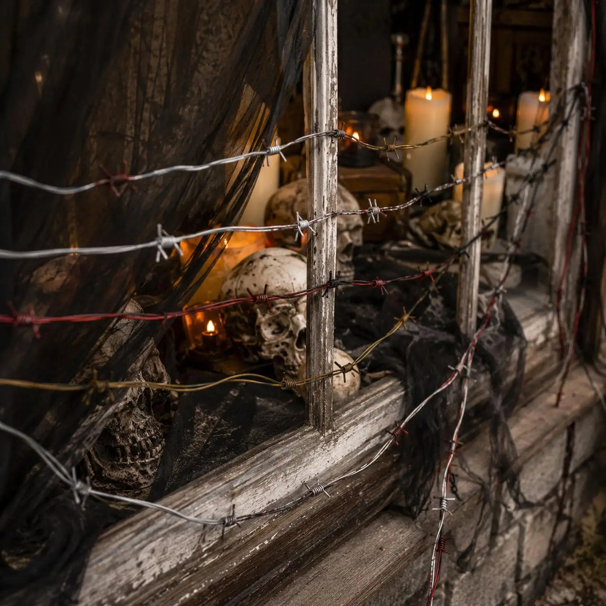 Fake Barbed Wire Fence Prop