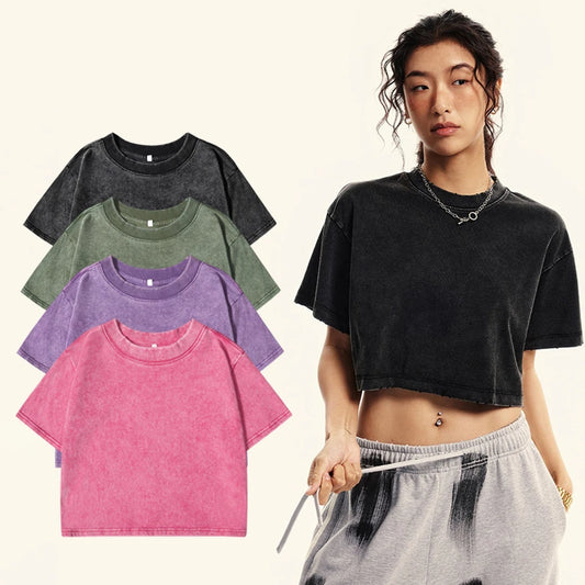 100% Cotton Washed Crop Tee