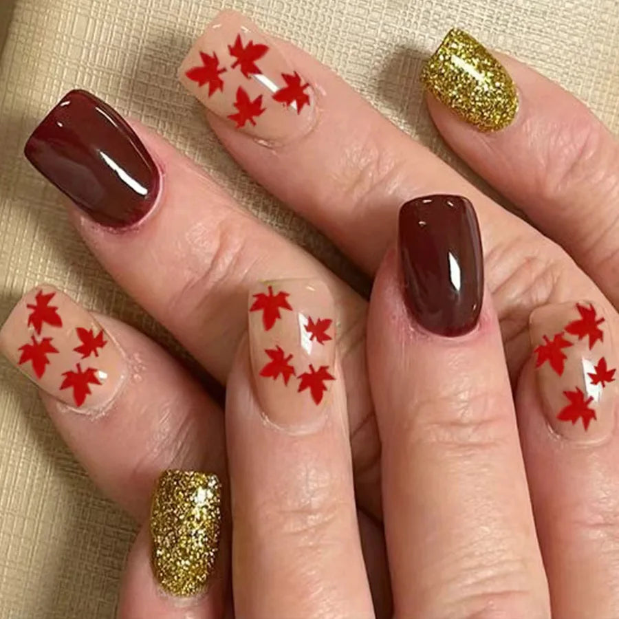 Pink Floral Press On Nails