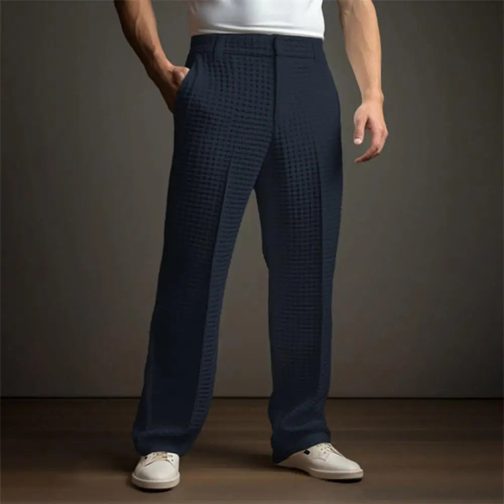 Waffle Dress Wide-Leg Trousers