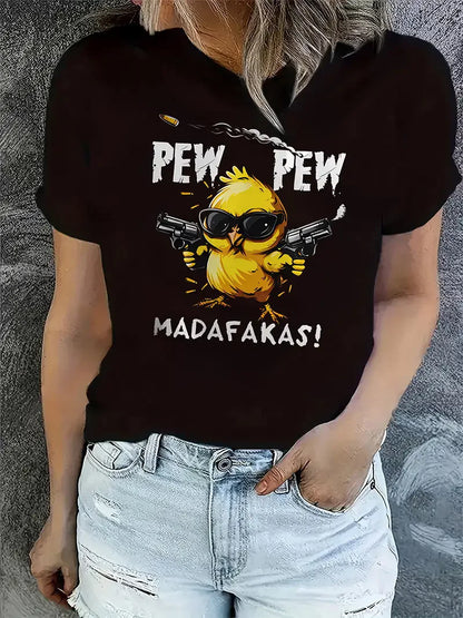Cartoon Chick Graphic T-Shirt