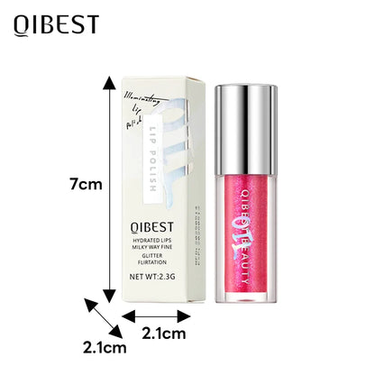 Qibest 8-Color Shimmer Glitter Lip Gloss