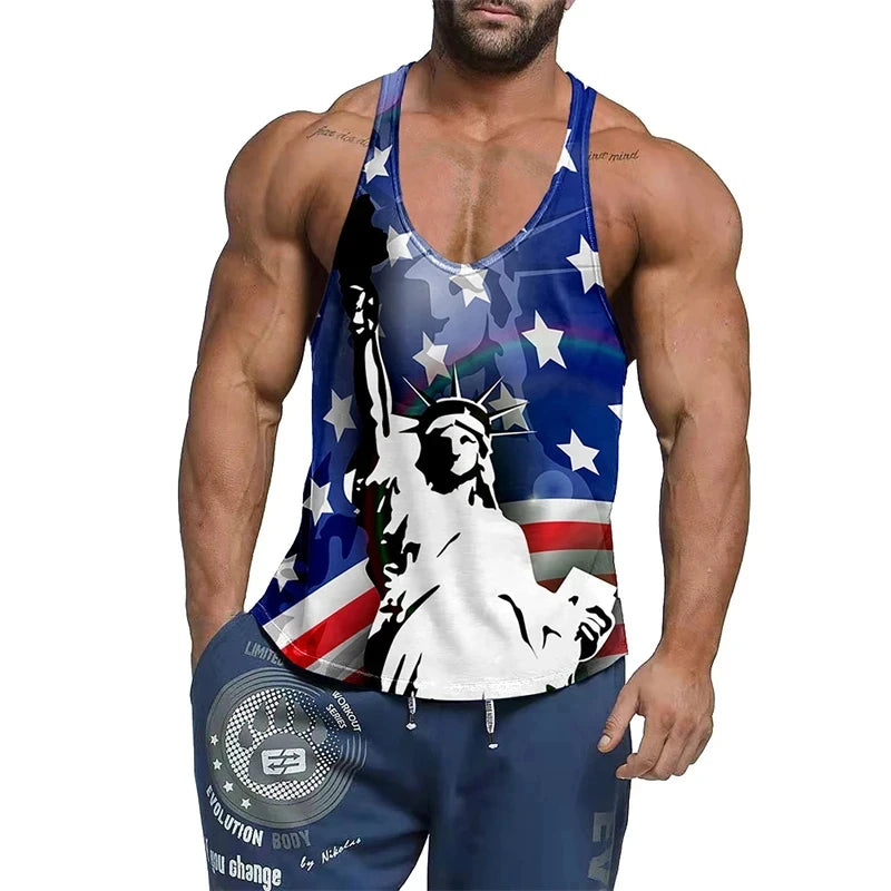 Bodybuilding Singlet Print Vest