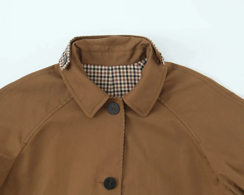 Reversible Plaid Trench Coat