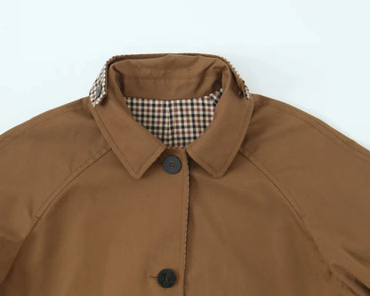 Reversible Plaid Trench Coat