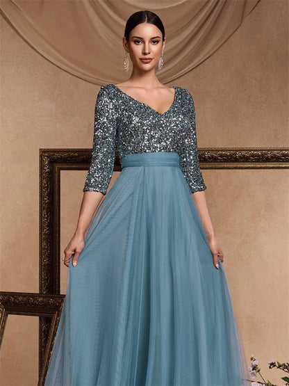 Tiered Sequin Gown
