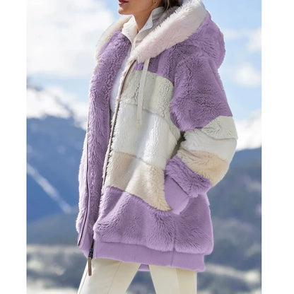 Spliced Hooded Zip Jacket