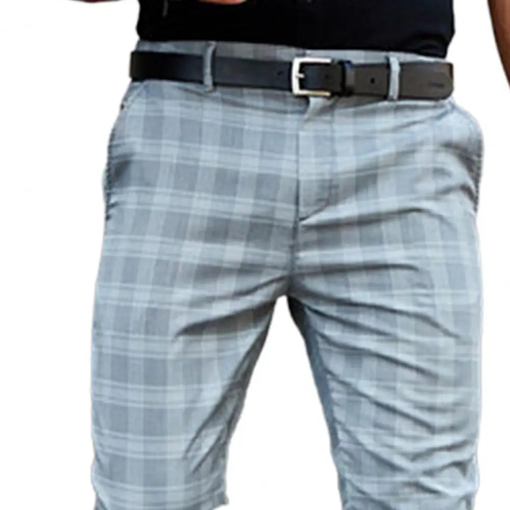 Vintage Checkered Cotton Pencil Pants
