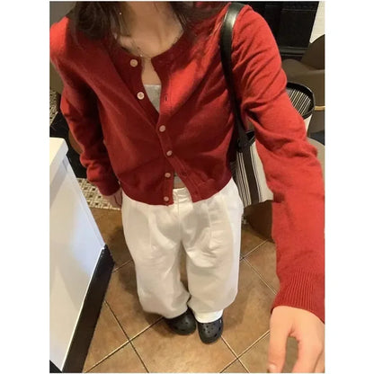 Solid Short Knit Cardigan