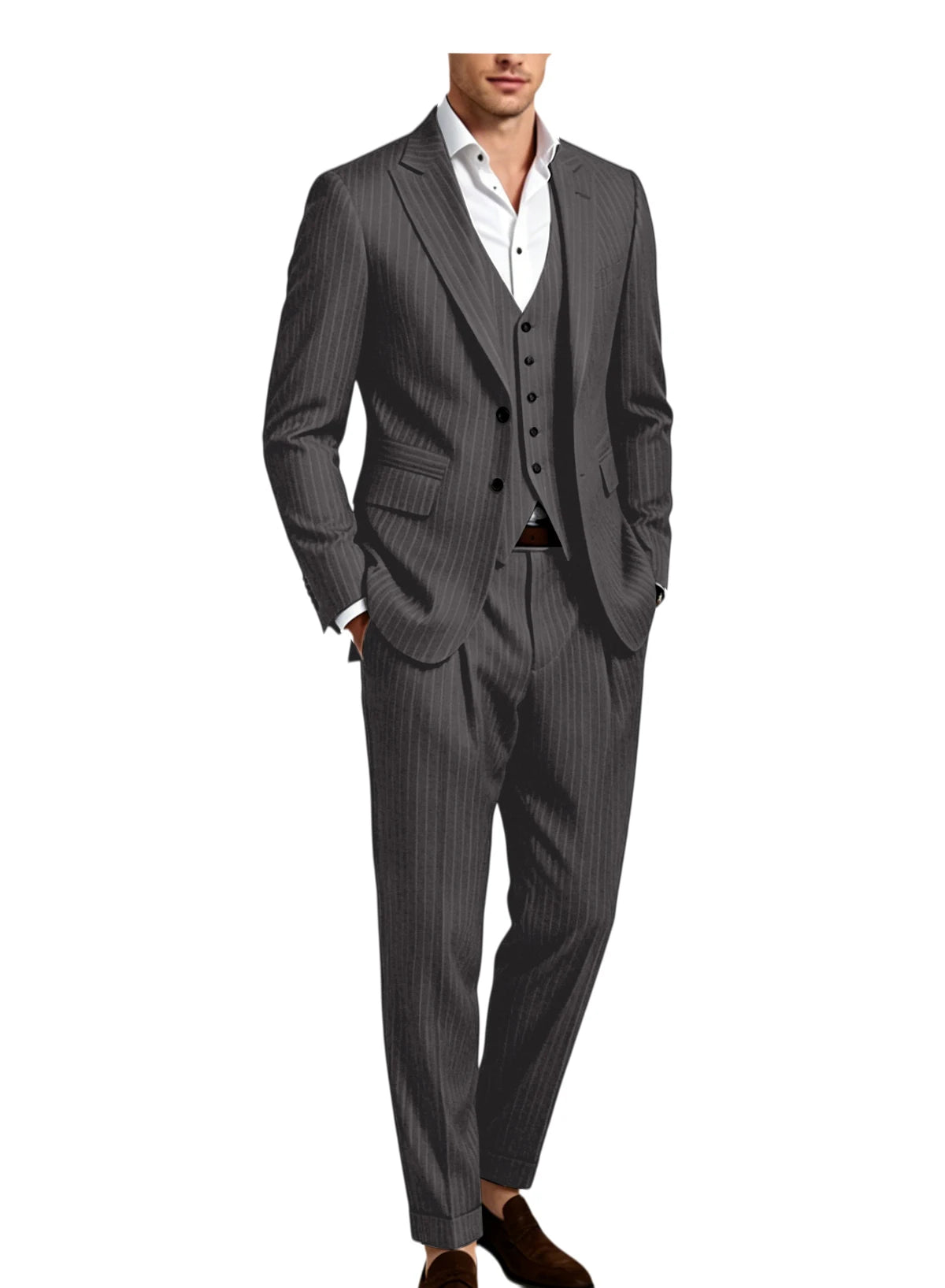 Pinstripe Three-Piece Formal Tuxedo