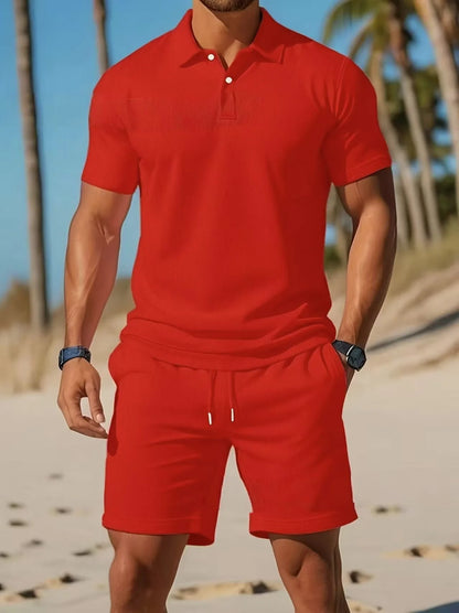 Polo Shirt Sports Two-Piece Set