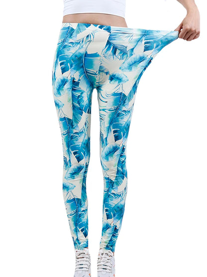 Floral Print High-Waist Jeggings