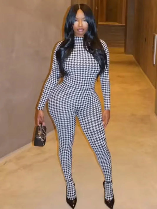 Snake Print Slim Jumpsuit