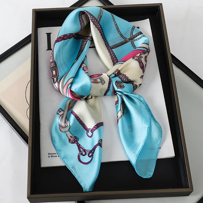 Plaid Satin Square Scarf