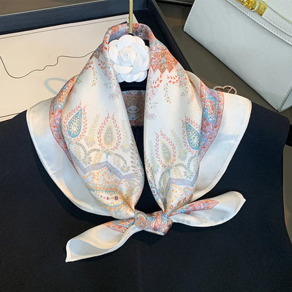 Paisley Print Satin Neck Scarf