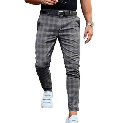 Vintage Checkered Cotton Pencil Pants