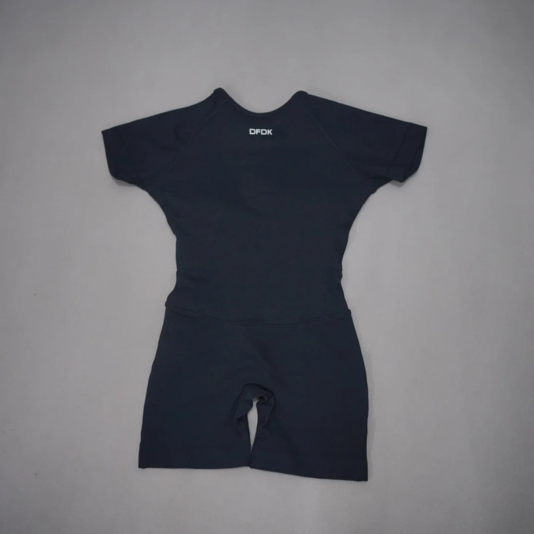 Backless Short-Sleeve Yoga Playsuit
