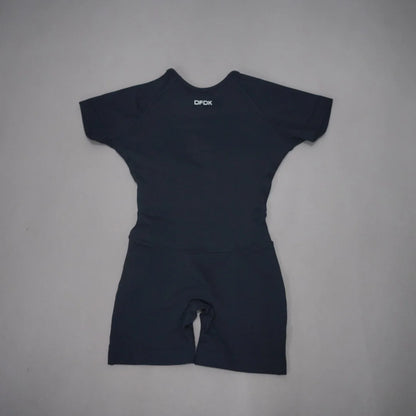 Backless Short-Sleeve Yoga Playsuit