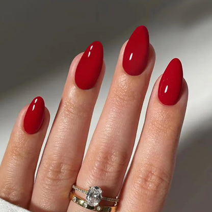 Wine Red Almond Press On Nails