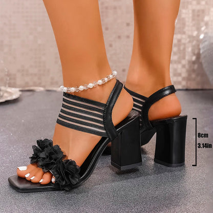Square Heel Strap Sandals