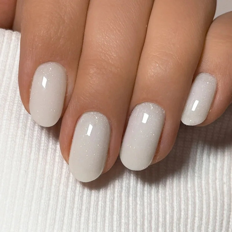 White Minimalist Press Nails