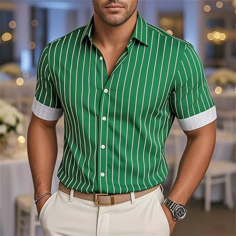 Striped Silk Party Shirt