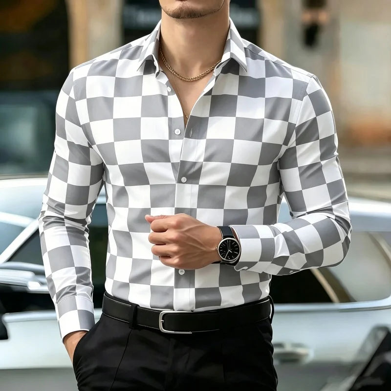Men Smart Casual Business Shirt