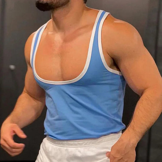 Patchwork Skinny Gym Tank Top