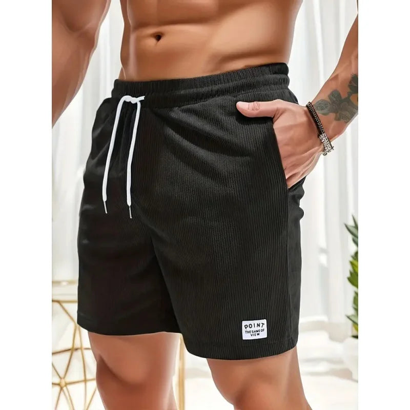 Corduroy Striped Textured Casual Shorts