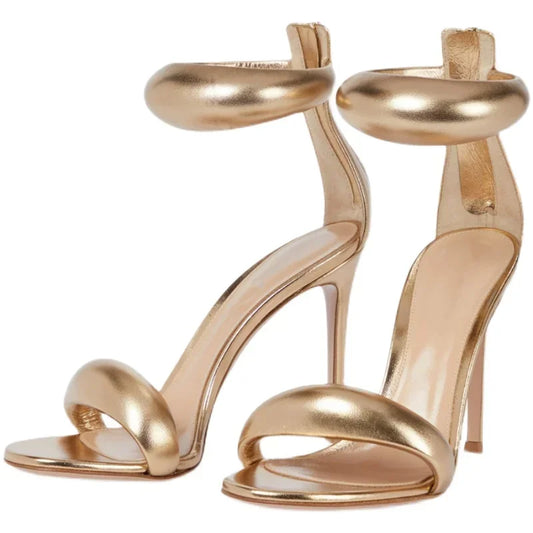 Gold Slim Heel Sandals