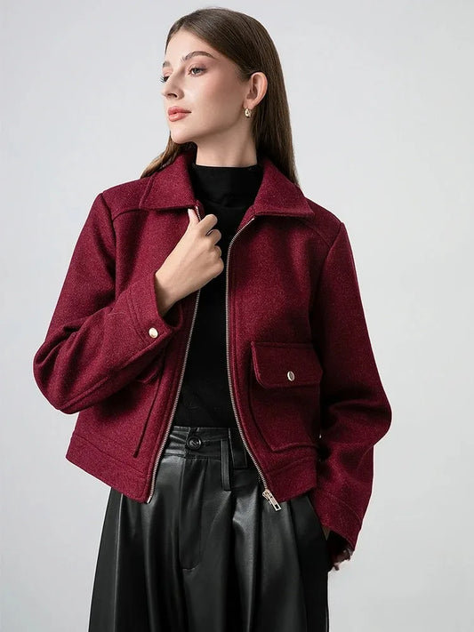 Single-Breasted Zip Pocket Jacket