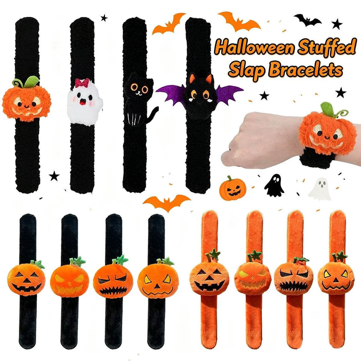 Plush Halloween Slap Bracelets