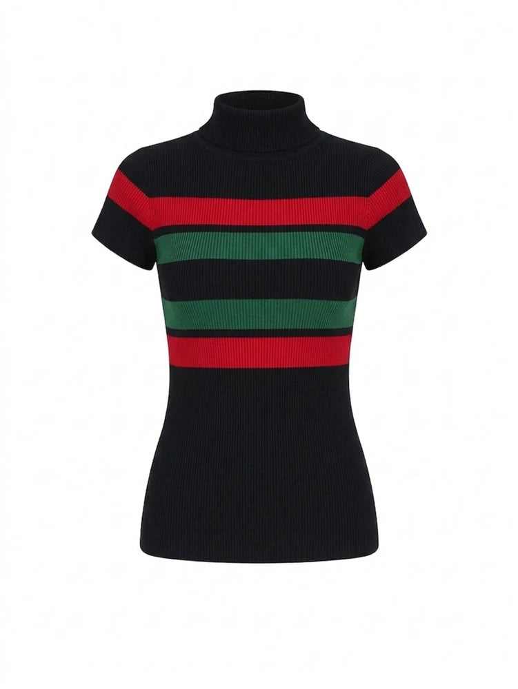 Striped Short Sleeve Pullover