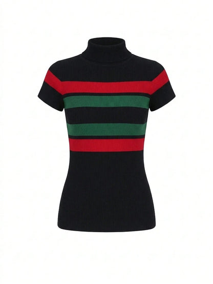 Striped Short Sleeve Pullover