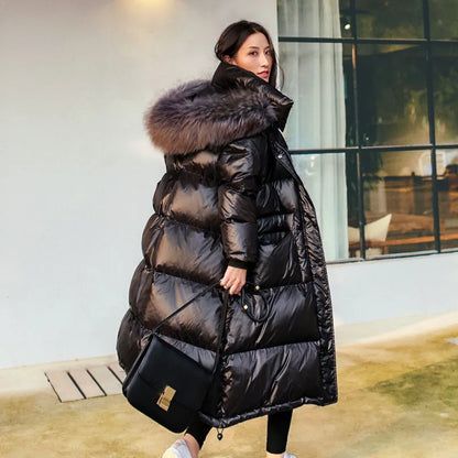 Fur Collar Hooded Down Jacket