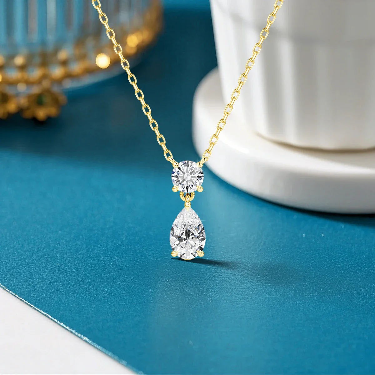 Pear Moissanite Pendant