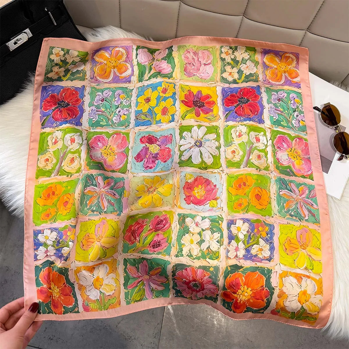Fruit Print Korean Square Scarf