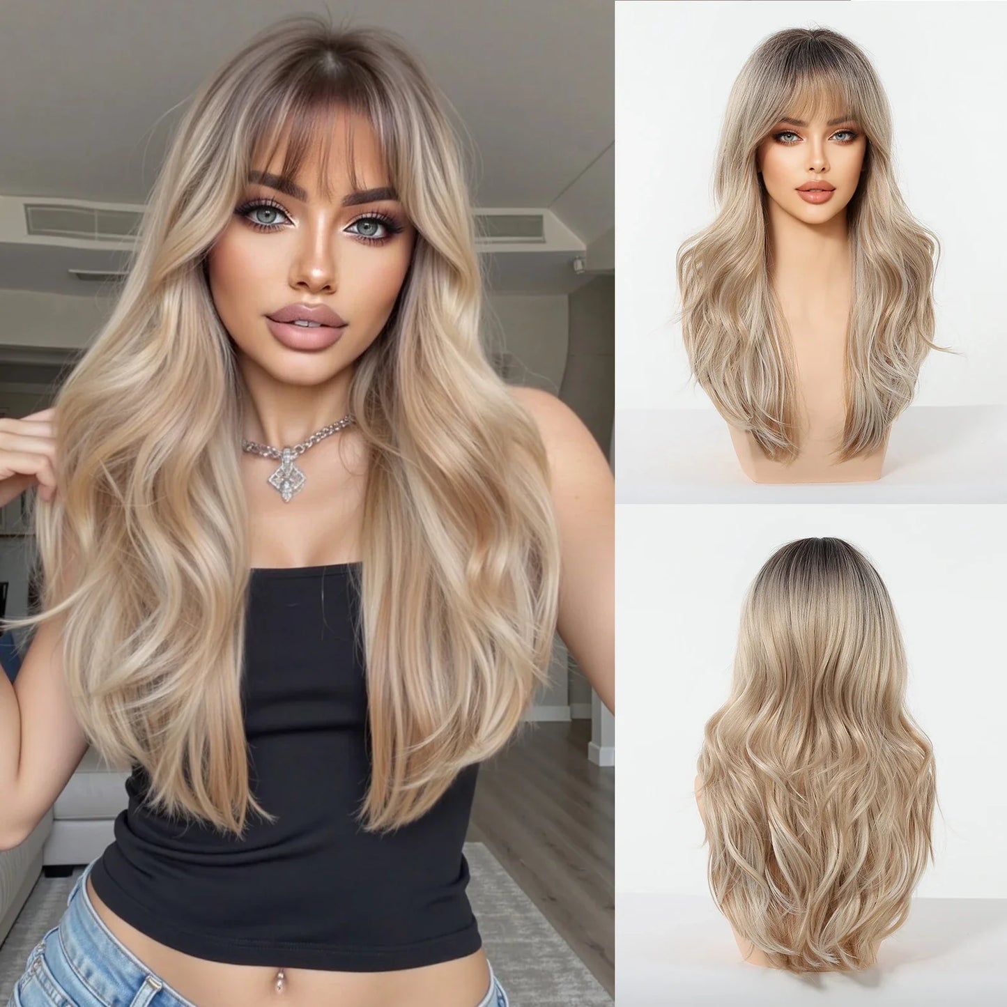 Ombre Wavy Blonde Wig