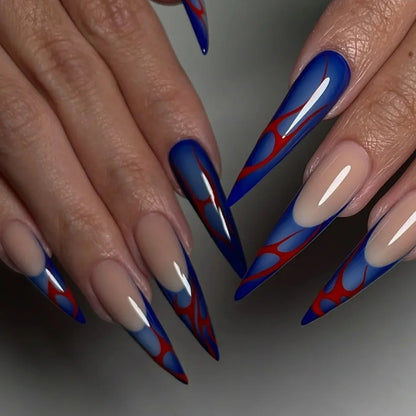 Black Heart Stiletto Nails