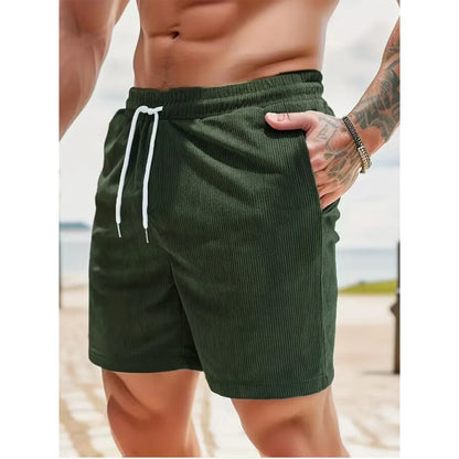 Corduroy Striped Textured Casual Shorts