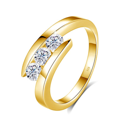 3 Stone Moissanite Ring