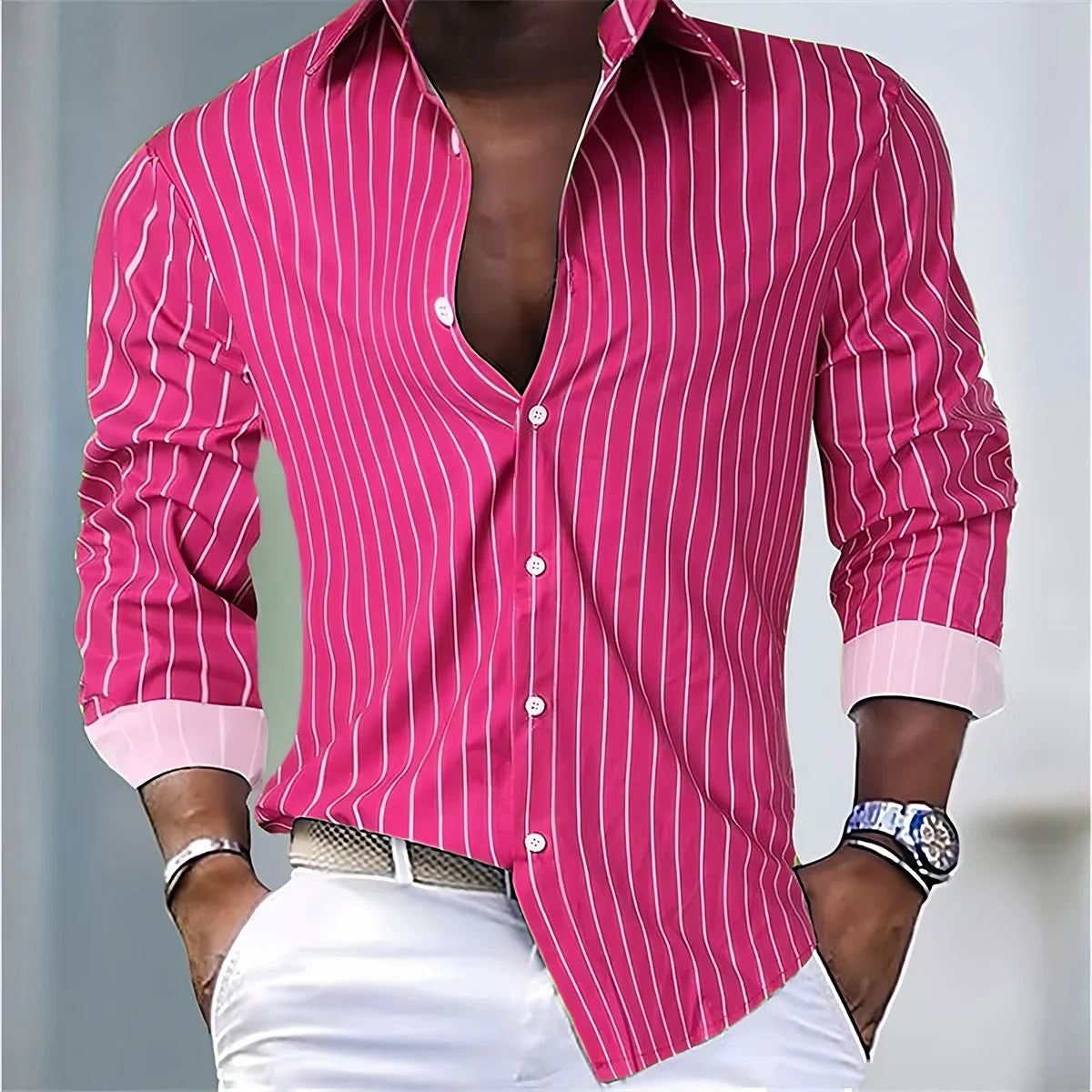 Striped Office Dress Shirt