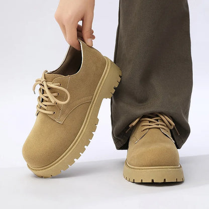 Suede Chunky Lace-up Work Boots