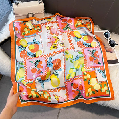Fruit Print Korean Square Scarf