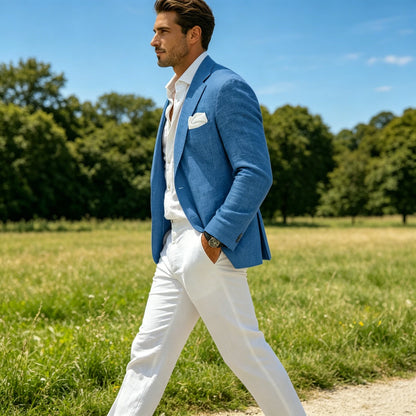 Linen Notch-Lapel Slim Sport Coat