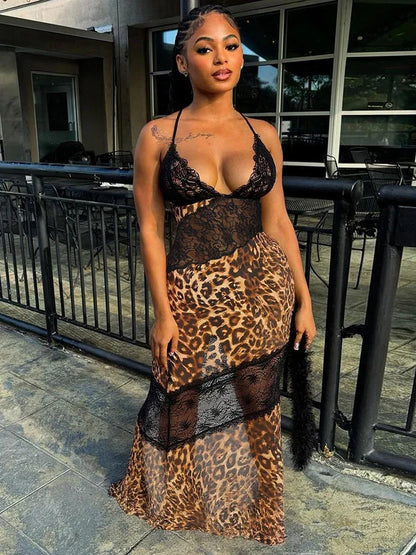 Leopard Patchwork Mermaid Dress