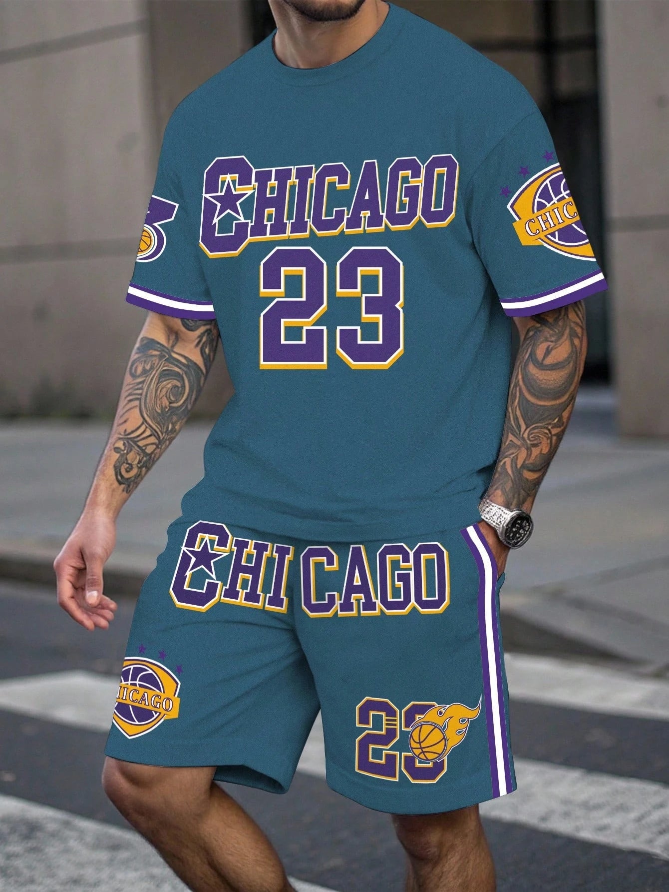 Basketball Sports Letter Print Set