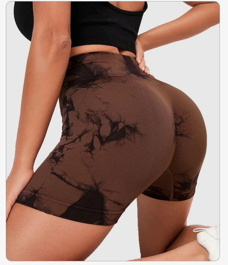 Seamless Tie-Dye Yoga Shorts